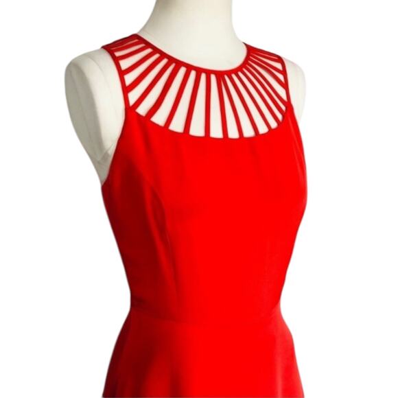Parker Silk Dress Size Medium Sarah Red Fit & Flare Coquette Party Date Night - Picture 5 of 12